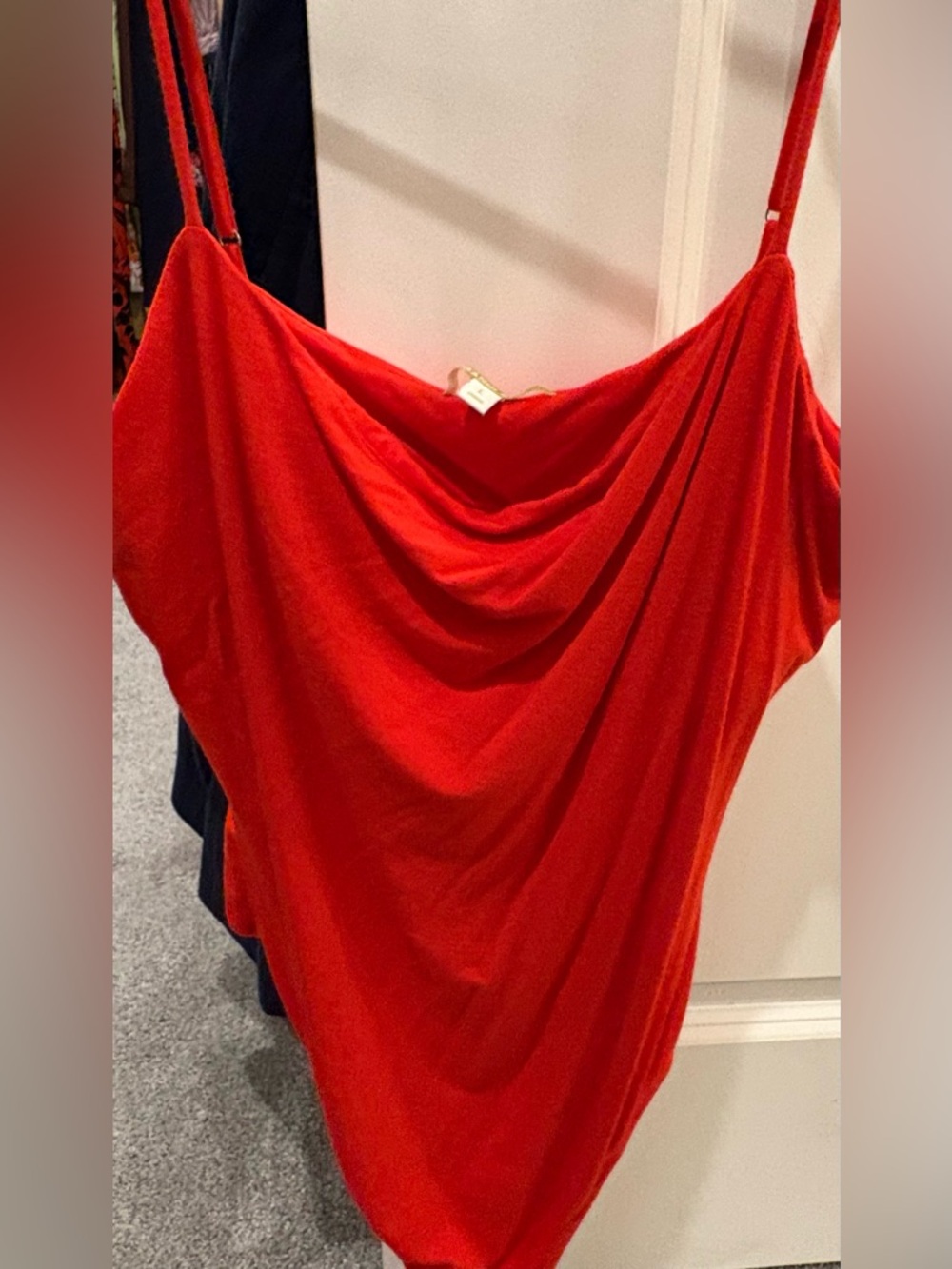 Gianni Bini bright red body suit with snaps, large